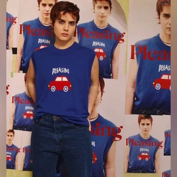 NWT Pleasing "Drive Me Crazy" knitted vest - Picture 1 of 7